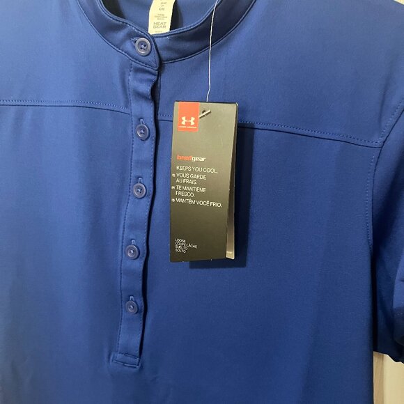Under Armour Heat Gear Collarless Sports Shirt - Picture 5 of 9